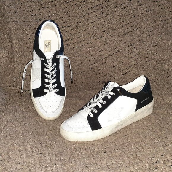 VINTAGE HAVANA-Center Wild-Black/White w/Navy Snakeskin Pattern-Sz 9.5-EX - Picture 1 of 8